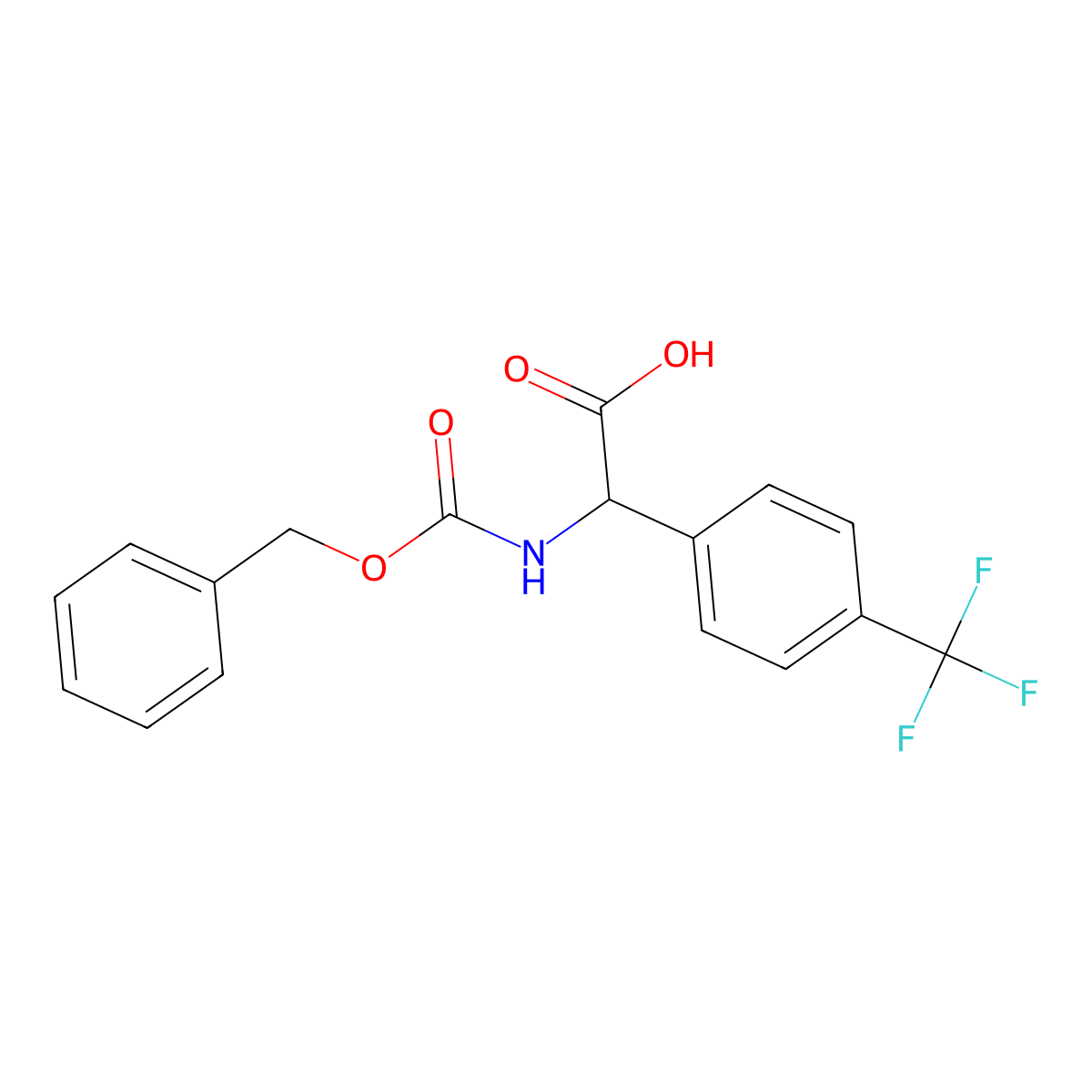 2-{[(Benzyloxy)carbonyl]amino}-2-[4-(trifluoromethyl)phenyl]acetic acid molecular structure, CAS 470671-01-3