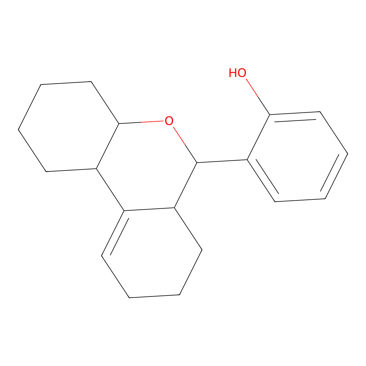 2-(2,3,4,4a,6,6a,7,8,9,10b-decahydro-1H-benzo[c]chromen-6-yl)phenol molecular structure, CAS 470686-92-1