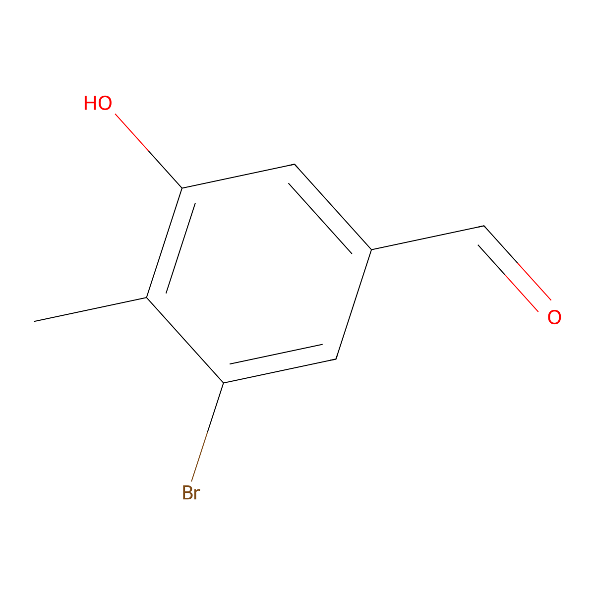 3-Bromo-5-hydroxy-4-methylbenzaldehyde molecular structure, CAS 470691-49-7