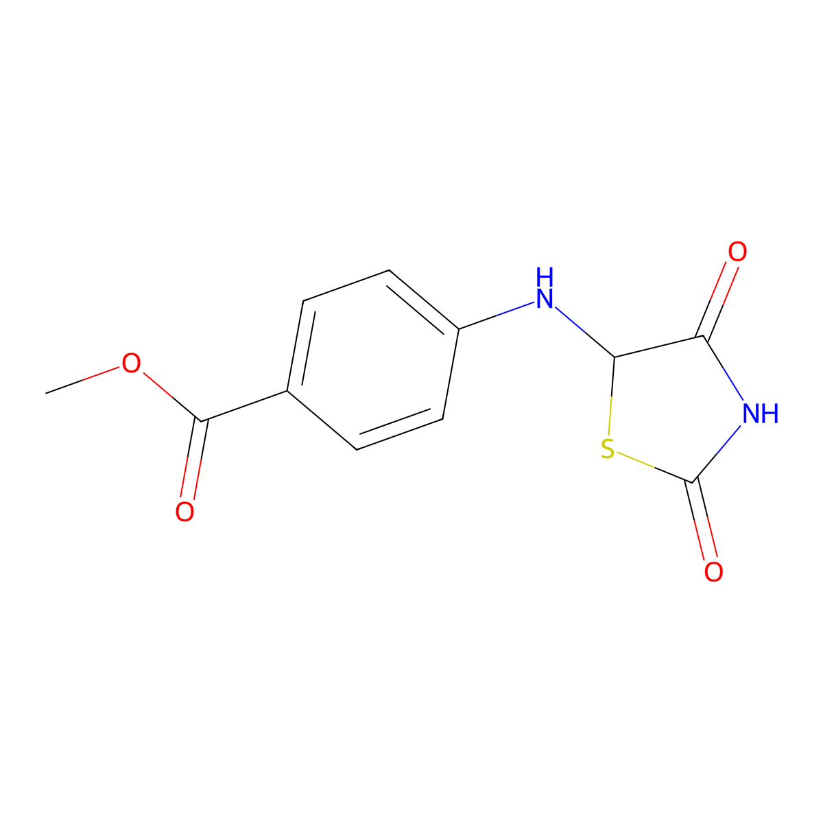 Methyl 4-[(2,4-dioxo-1,3-thiazolidin-5-yl)amino]benzoate molecular structure, CAS 470691-50-0
