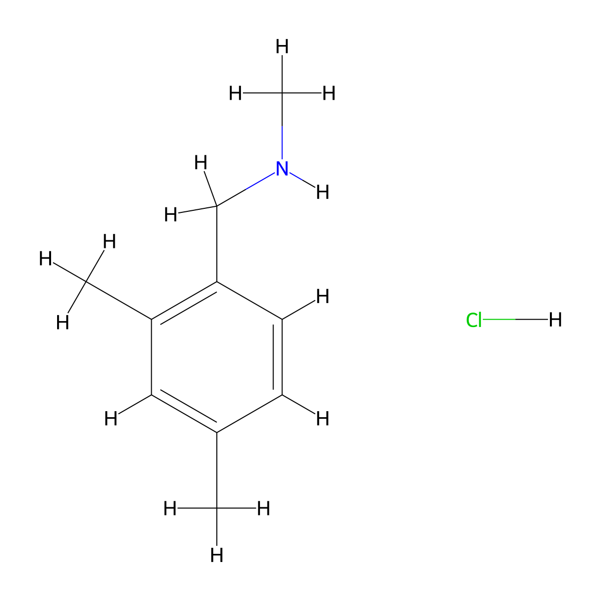 [(2,4-Dimethylphenyl)methyl](methyl)amine hydrochloride molecular structure, CAS 470692-25-2