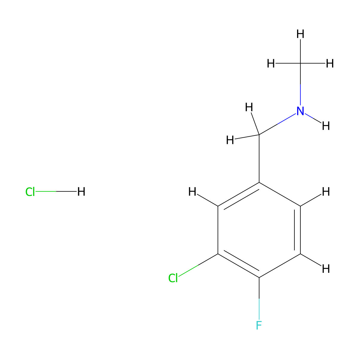 [(3-Chloro-4-fluorophenyl)methyl](methyl)aminehydrochloride molecular structure, CAS 470692-28-5