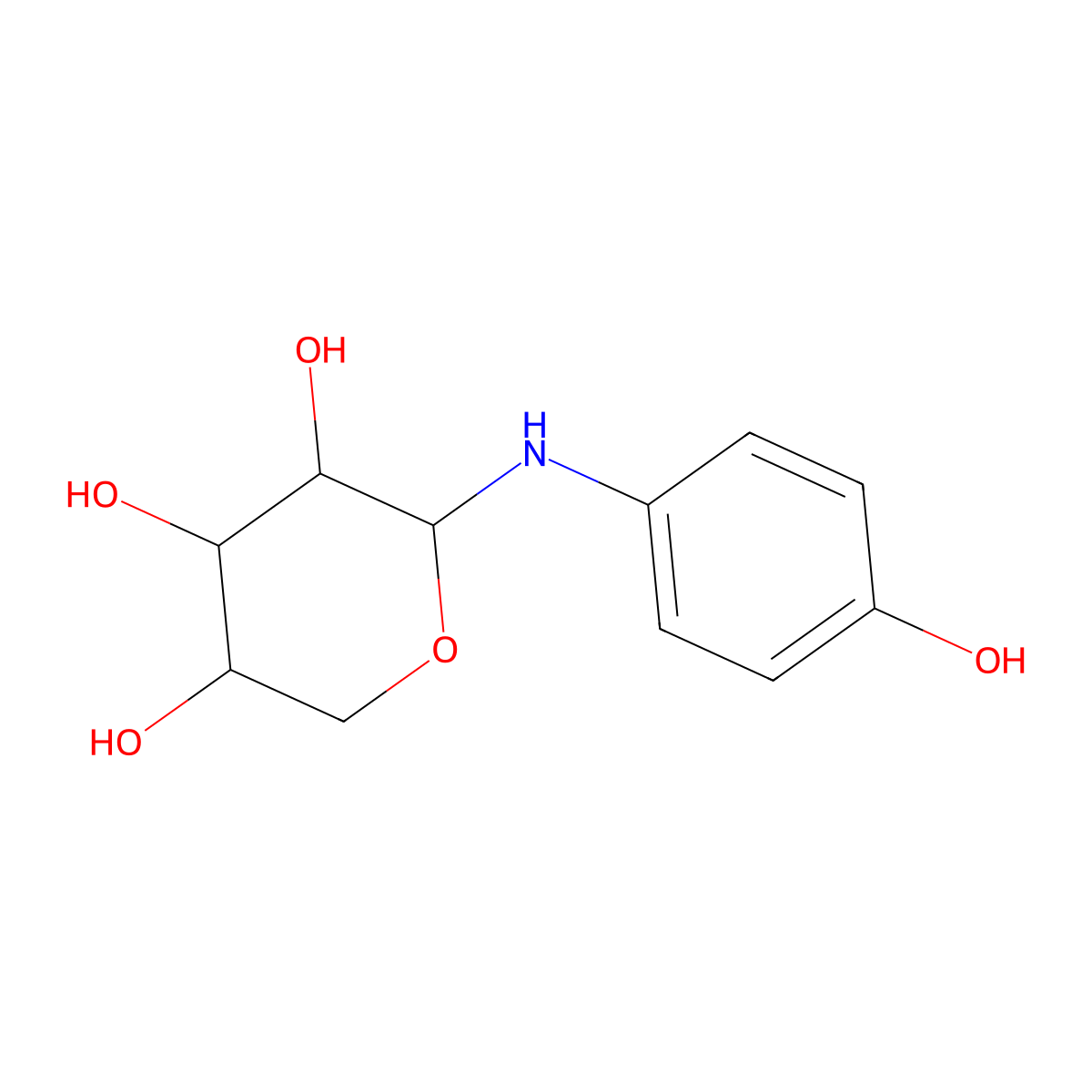 (2S,3R,4S,5R)-2-((4-Hydroxyphenyl)amino)tetrahydro-2H-pyran-3,4,5-triol molecular structure, CAS 470692-54-7