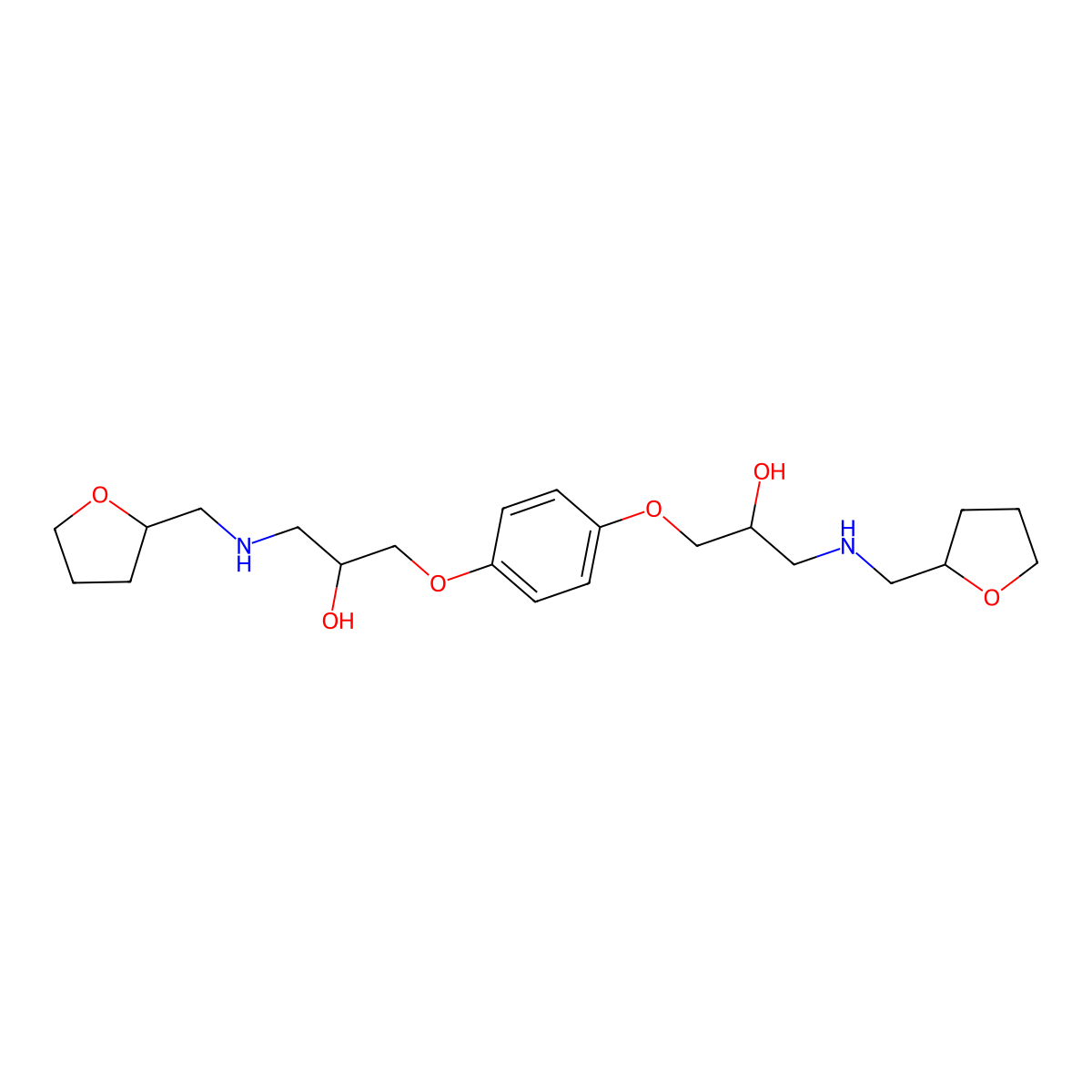 1-[4-[2-Hydroxy-3-(oxolan-2-ylmethylamino)propoxy]phenoxy]-3-(oxolan-2-ylmethylamino)propan-2-ol molecular structure, CAS 470694-80-5