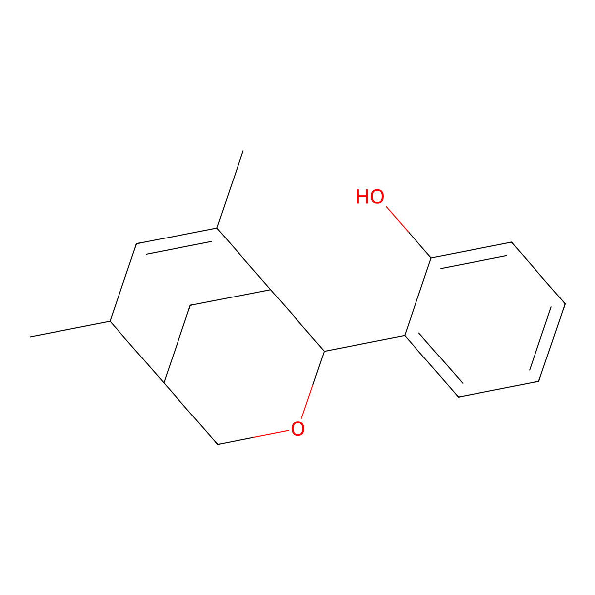 2-(6,8-Dimethyl-3-oxabicyclo[3.3.1]non-7-en-2-yl)phenol molecular structure, CAS 470695-01-3