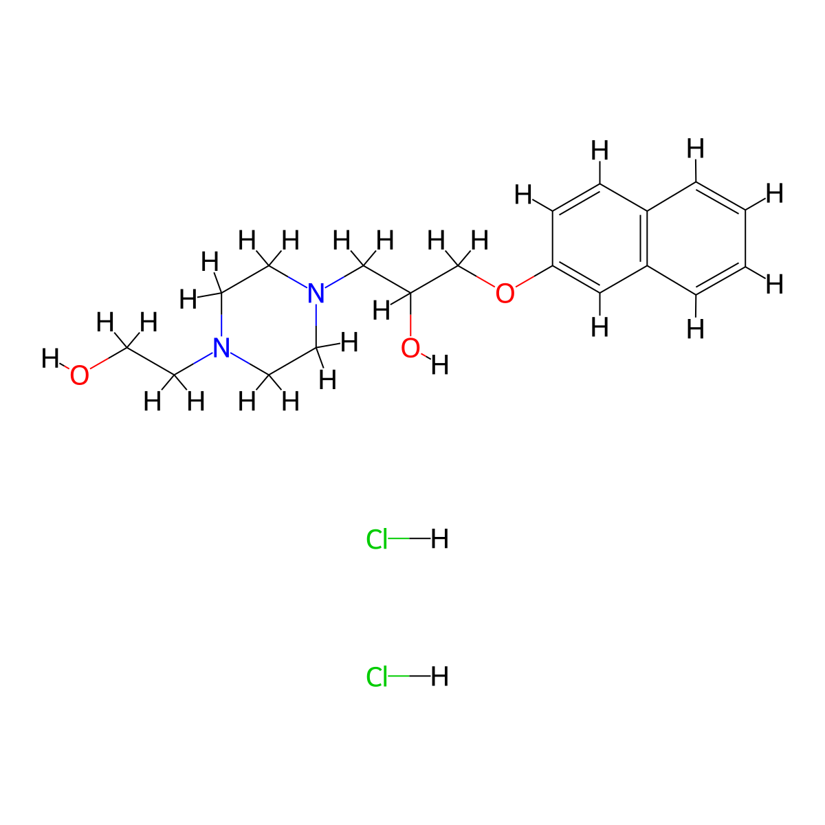 1-[4-(2-Hydroxyethyl)piperazin-1-yl]-3-(naphthalen-2-yloxy)propan-2-ol dihydrochloride molecular structure, CAS 470695-03-5