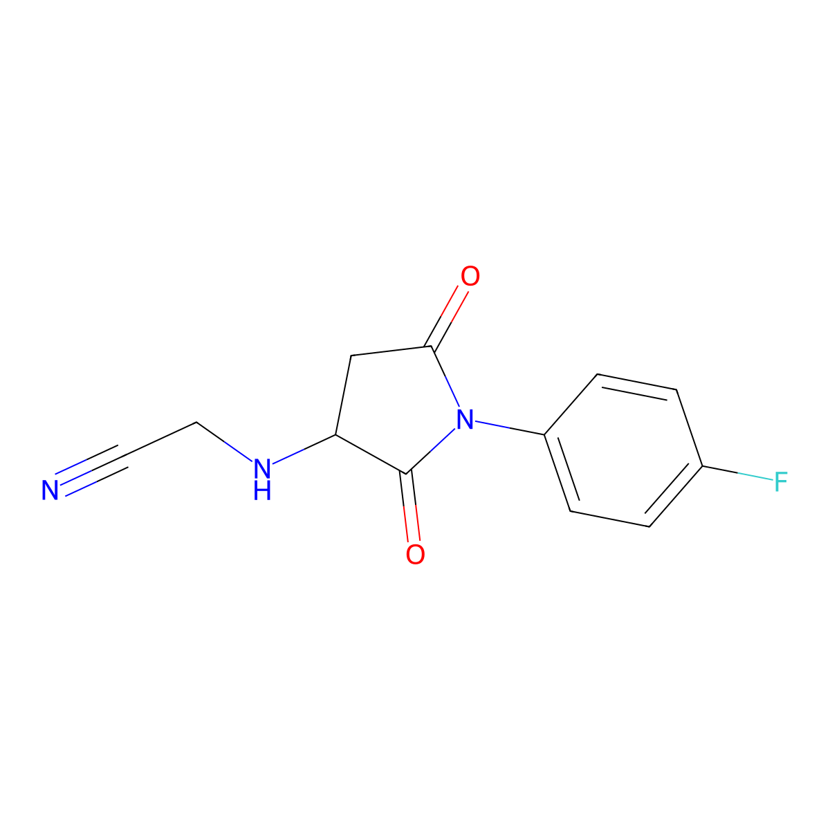 2-[[1-(4-Fluorophenyl)-2,5-dioxopyrrolidin-3-yl]amino]acetonitrile molecular structure, CAS 470695-17-1