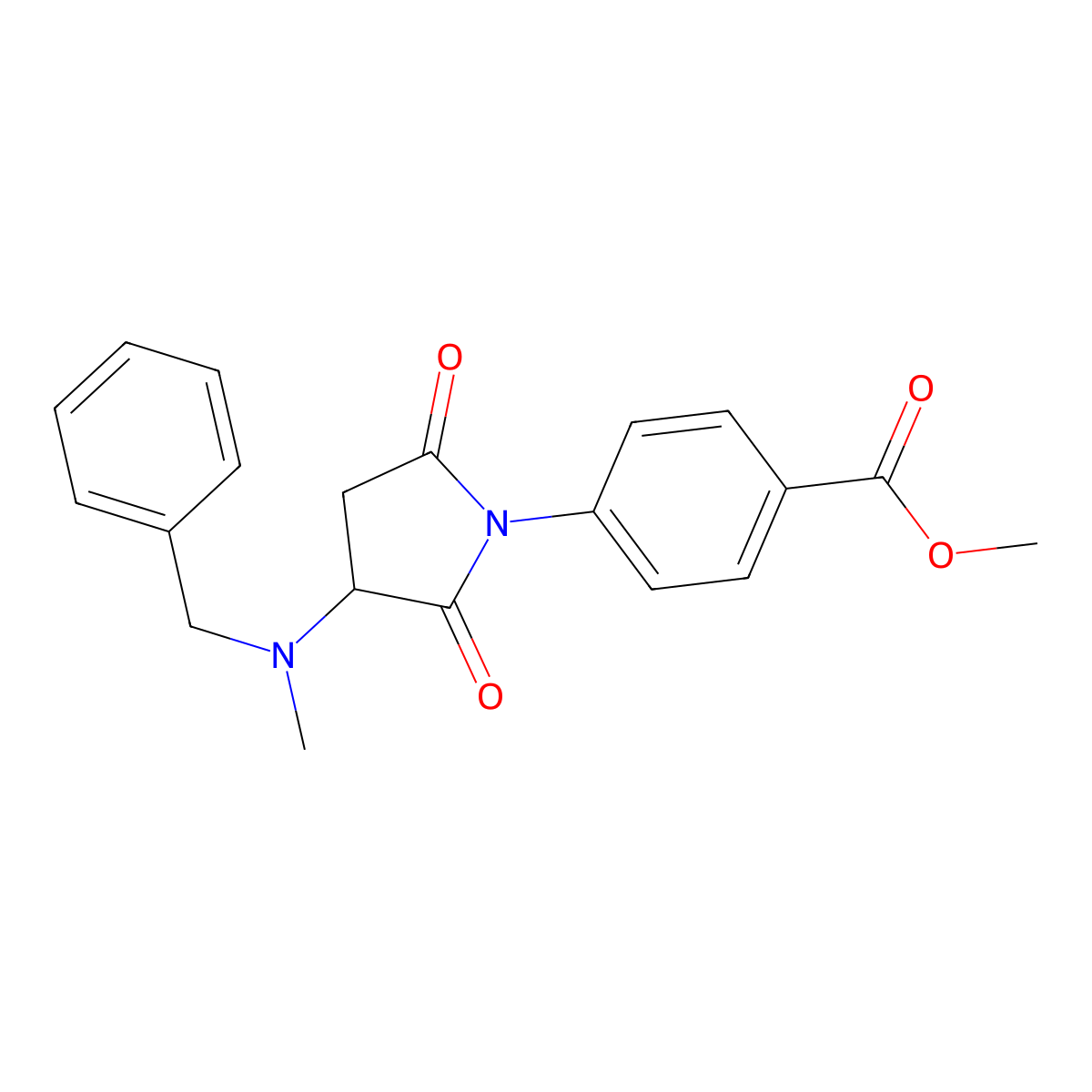 Methyl 4-(3-(benzyl(methyl)amino)-2,5-dioxopyrrolidin-1-yl)benzoate molecular structure, CAS 470695-21-7