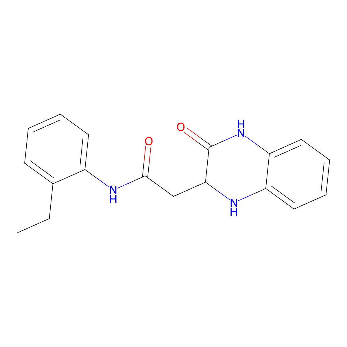 N-(2-ethylphenyl)-2-(3-oxo-1,2,3,4-tetrahydroquinoxalin-2-yl)acetamide molecular structure, CAS 470695-53-5