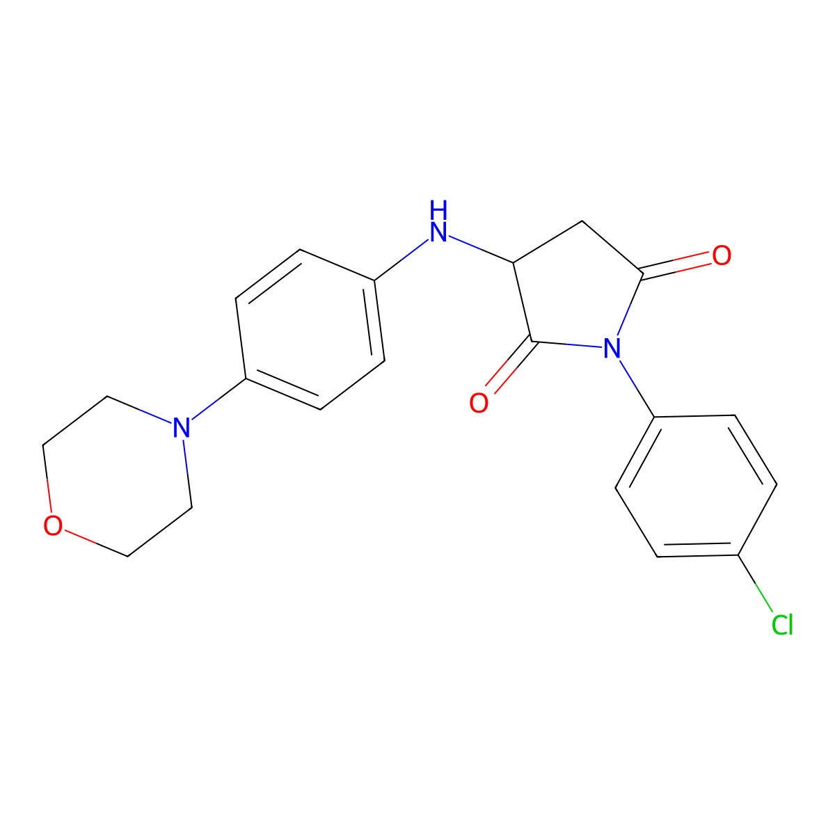 1-(4-Chlorophenyl)-3-{[4-(morpholin-4-yl)phenyl]amino}pyrrolidine-2,5-dione molecular structure, CAS 470695-68-2