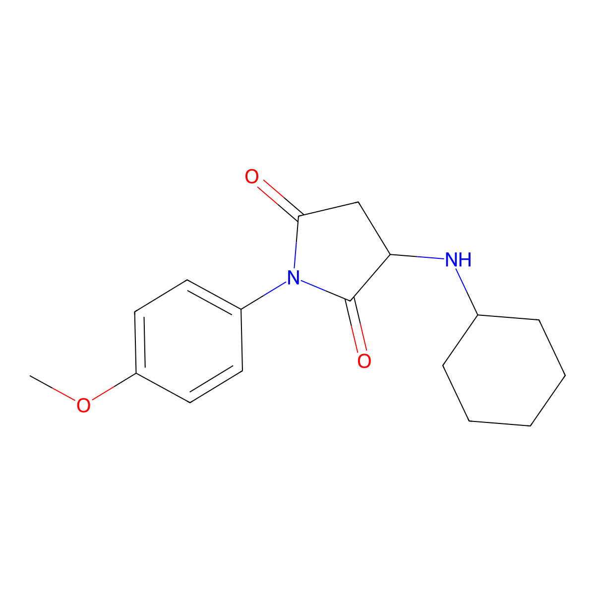 3-(Cyclohexylamino)-1-(4-methoxyphenyl)pyrrolidine-2,5-dione molecular structure, CAS 470695-84-2