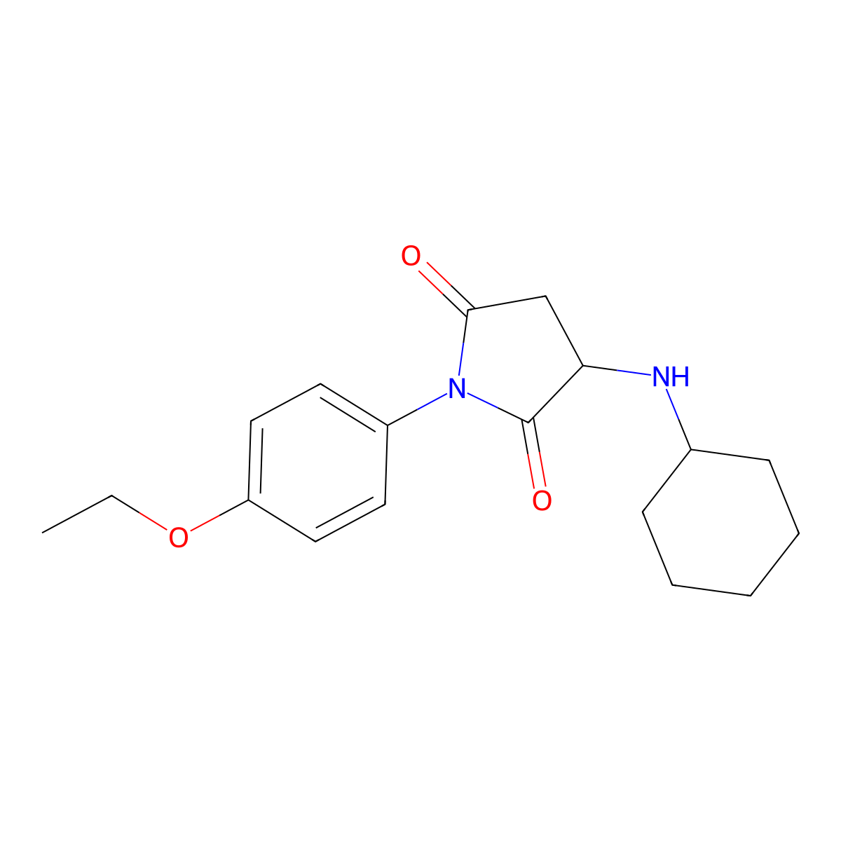 3-(Cyclohexylamino)-1-(4-ethoxyphenyl)pyrrolidine-2,5-dione molecular structure, CAS 470695-93-3