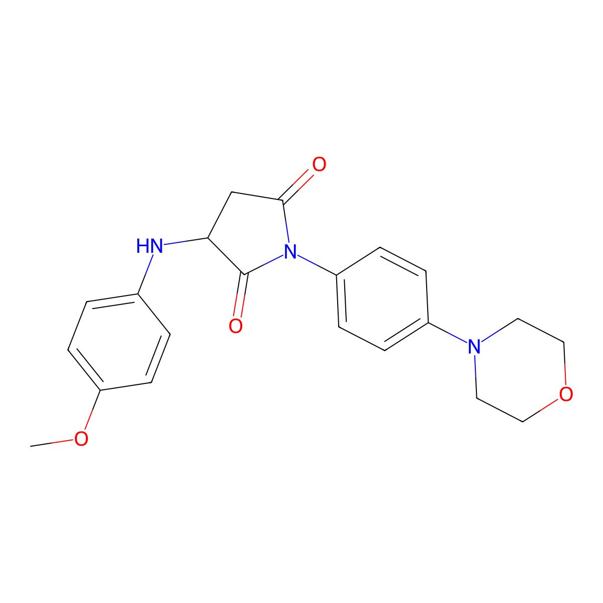 3-((4-Methoxyphenyl)amino)-1-(4-morpholinophenyl)pyrrolidine-2,5-dione molecular structure, CAS 470696-05-0