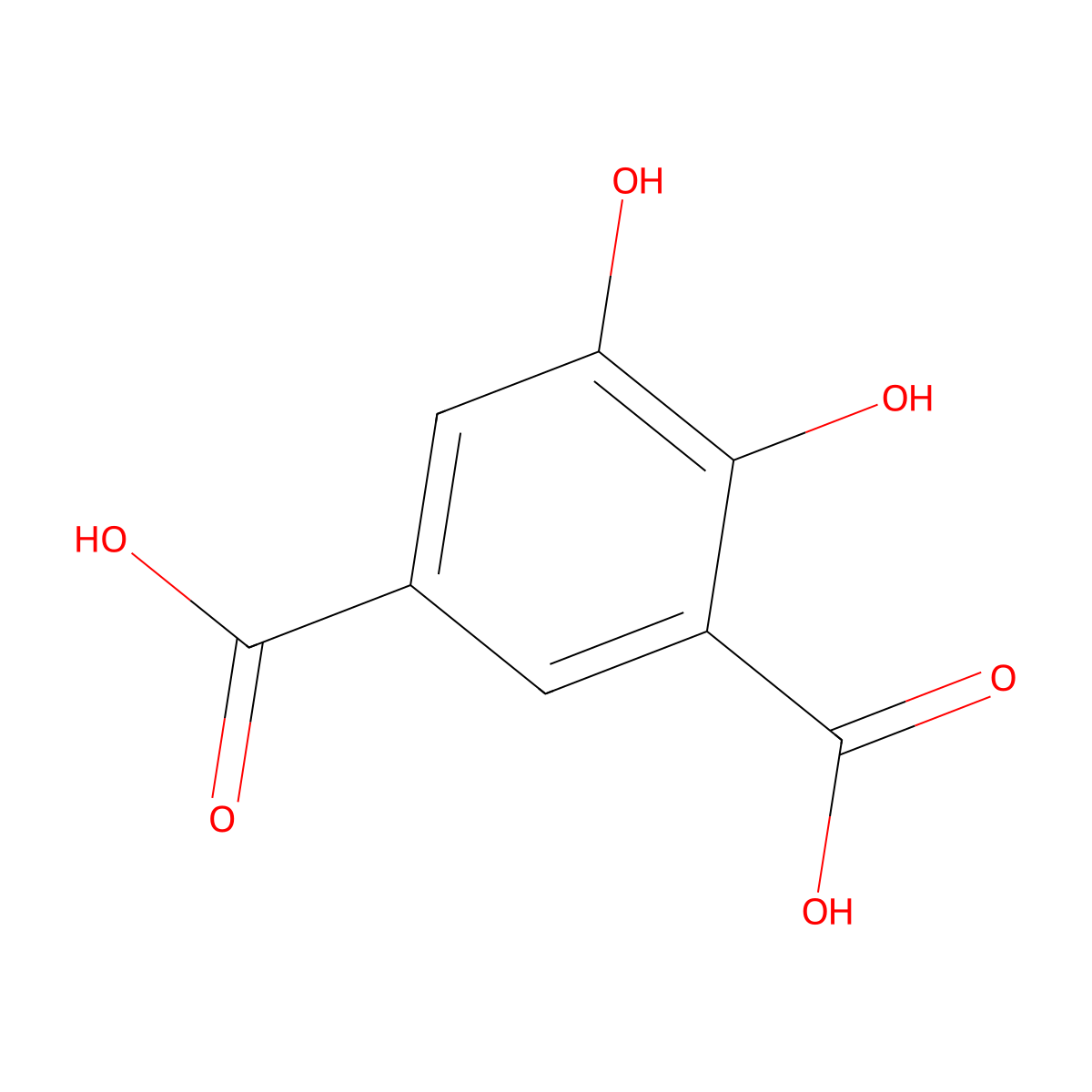 4,5-Dihydroxy-1,3-benzenedicarboxylic acid molecular structure, CAS 4707-77-1