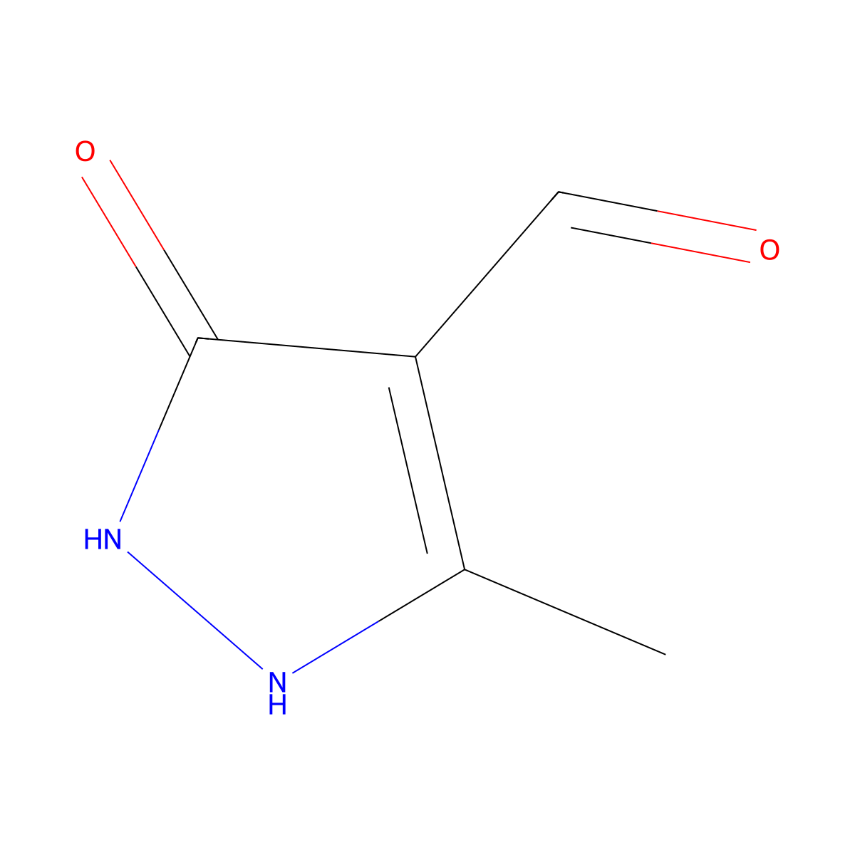 5-hydroxy-3-methyl-1H-pyrazole-4-carbaldehyde molecular structure, CAS 470704-73-5
