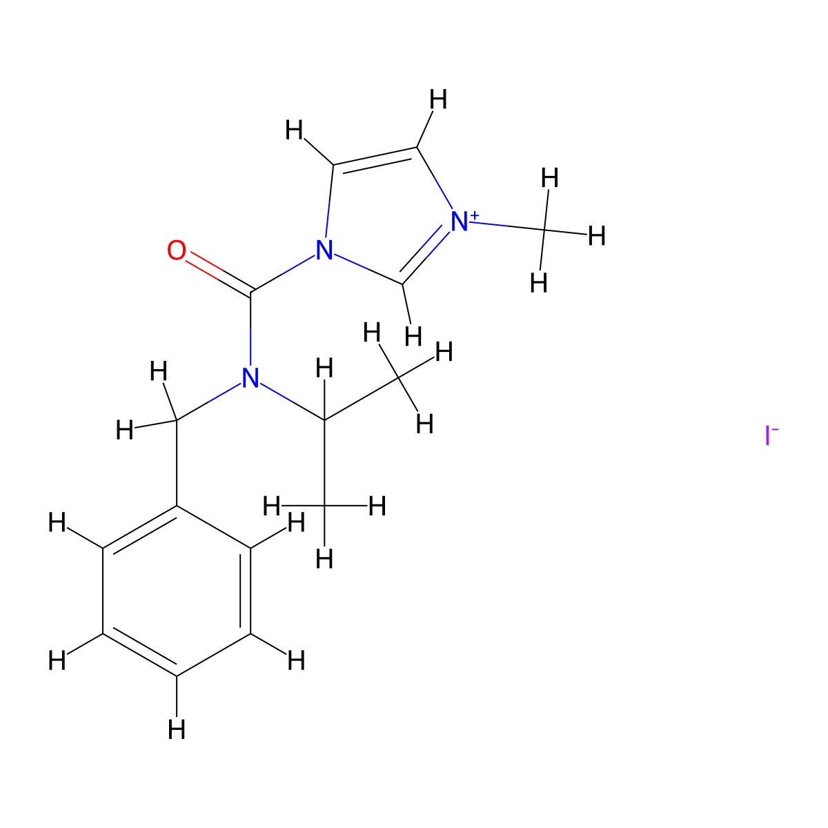 1-[Benzyl(propan-2-yl)carbamoyl]-3-methyl-1H-imidazol-3-ium iodide molecular structure, CAS 470715-77-6