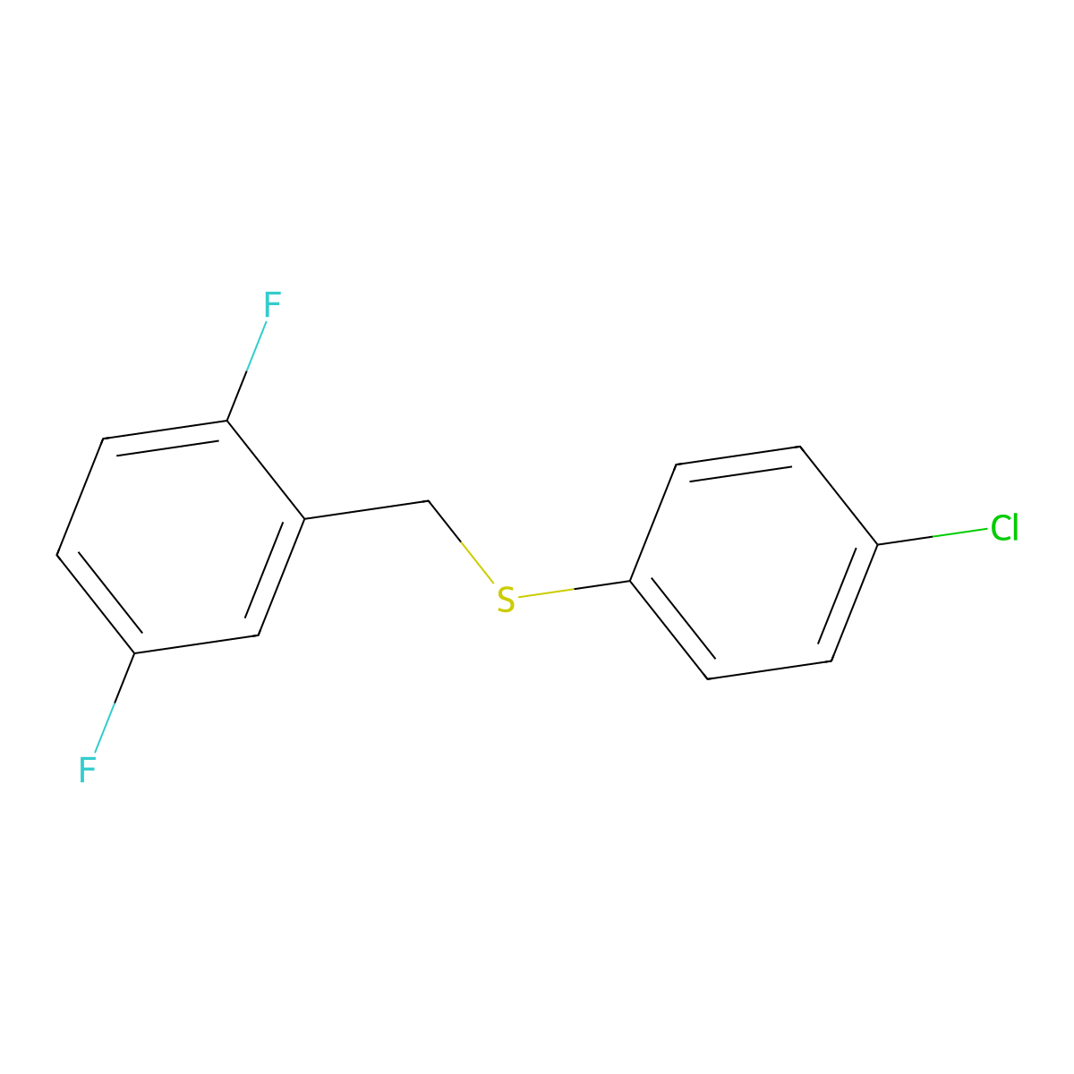 (4-Chlorophenyl)(2,5-difluorobenzyl)sulfane molecular structure, CAS 470716-52-0