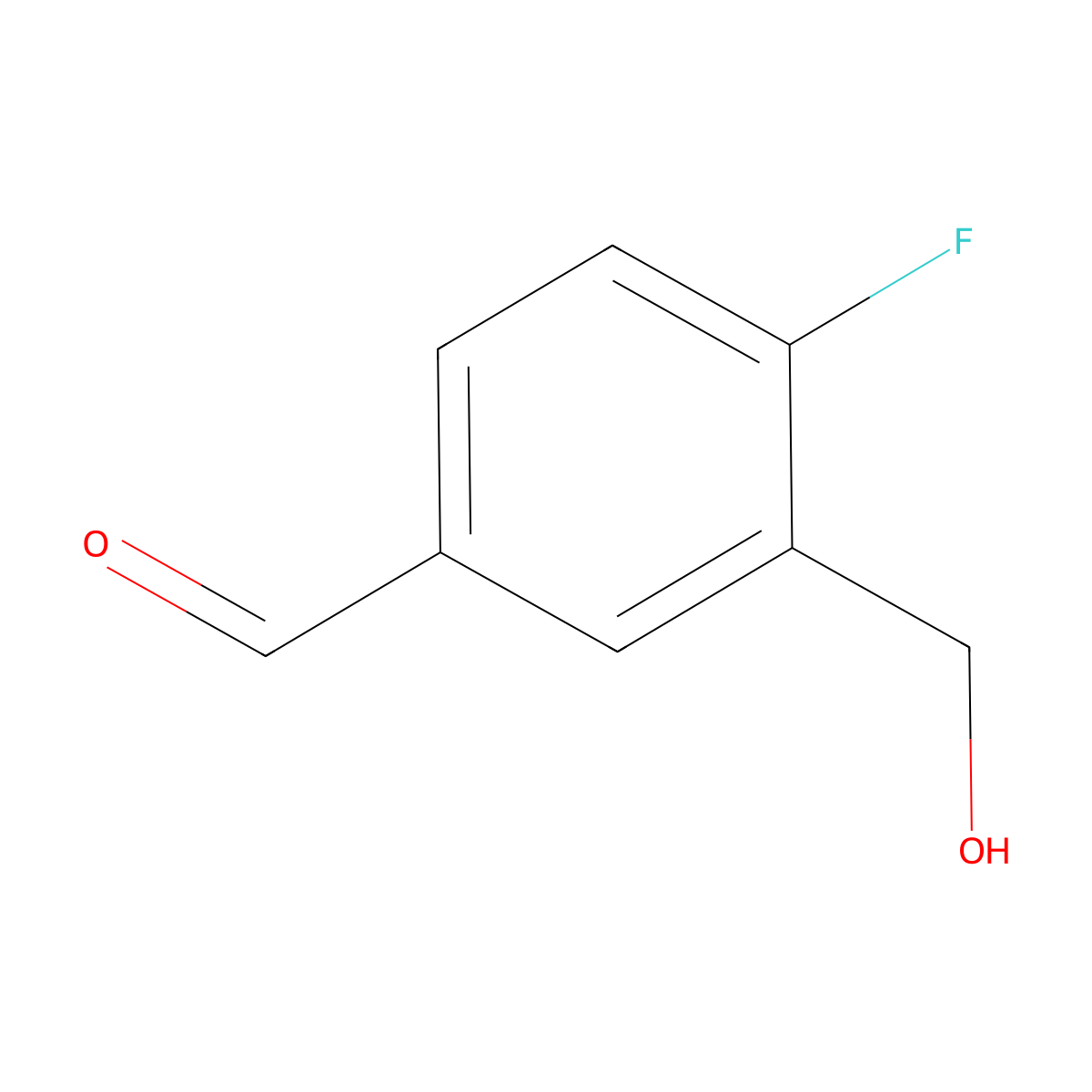 4-Fluoro-3-(hydroxymethyl)benzaldehyde molecular structure, CAS 470717-53-4