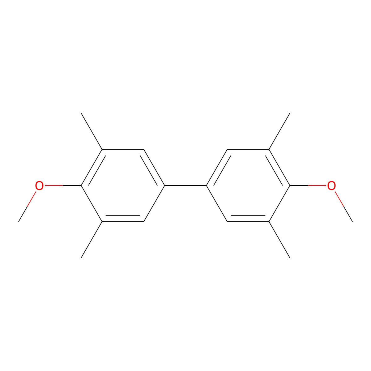 4,4'-Dimethoxy-3,3',5,5'-tetramethyl-1,1'-biphenyl molecular structure, CAS 47075-39-8