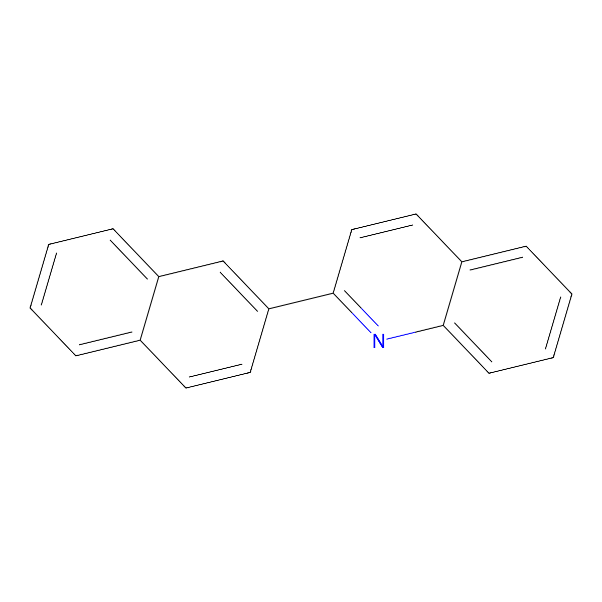2-(2-Naphthyl)quinoline molecular structure, CAS 47077-29-2