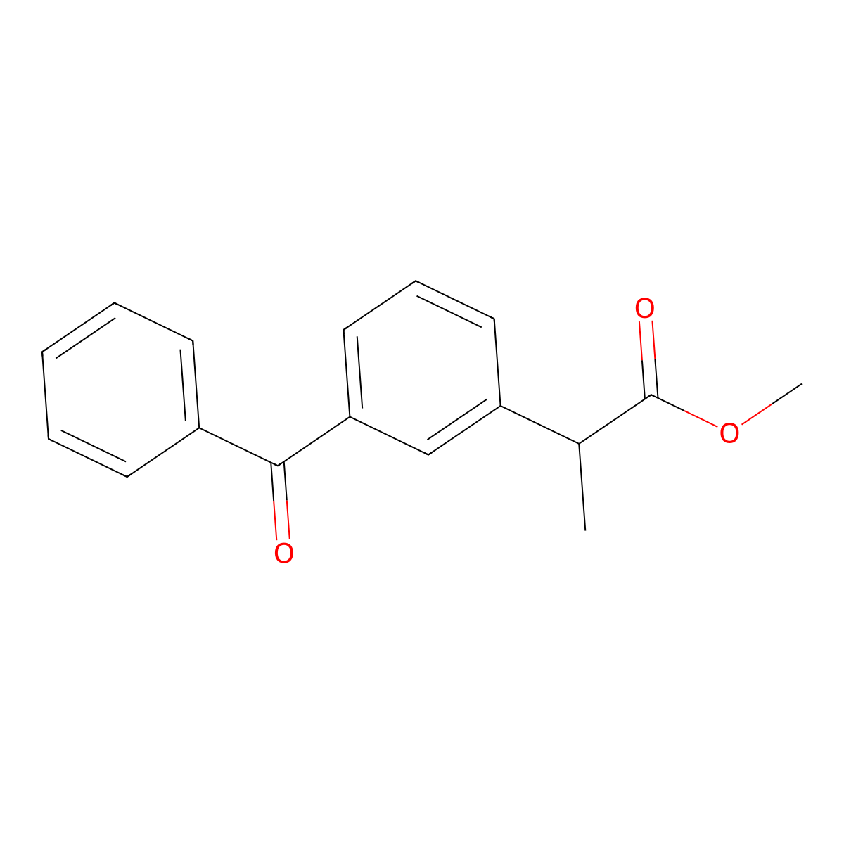 Methyl 2-(3-benzoylphenyl)propanoate molecular structure, CAS 47087-07-0
