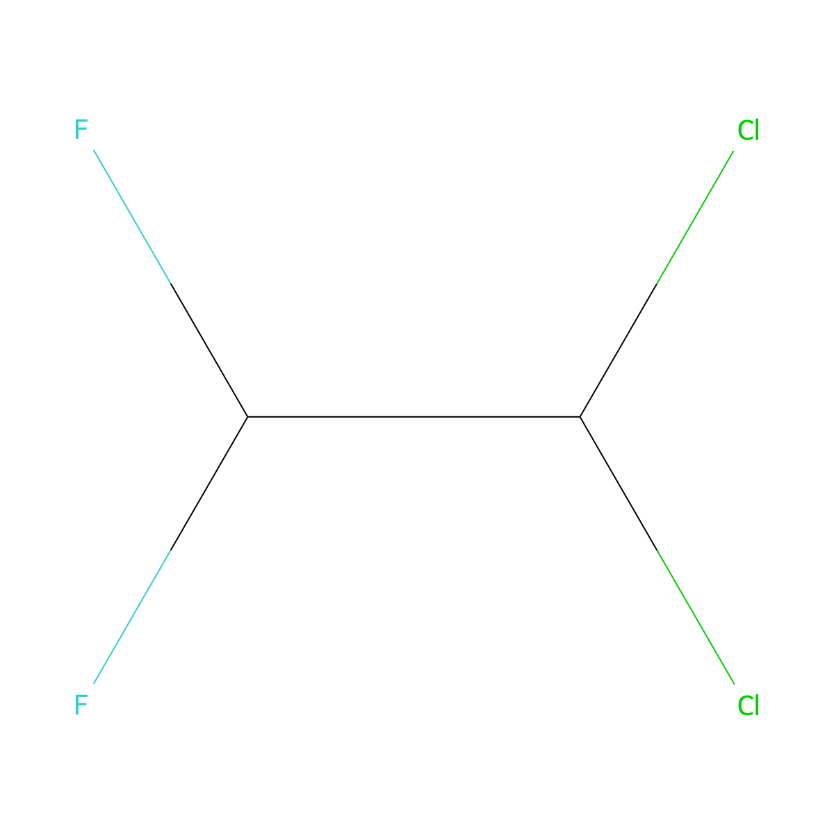 Ethane, 1,1-dichloro-2,2-difluoro- molecular structure, CAS 471-43-2