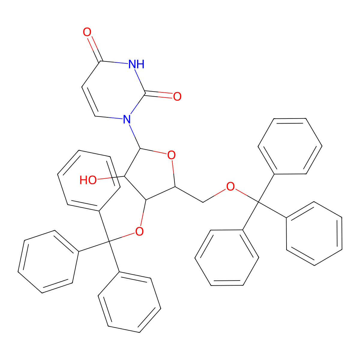 3',5'-Bis-O-(triphenylMethyl)uridine molecular structure, CAS 4710-75-2