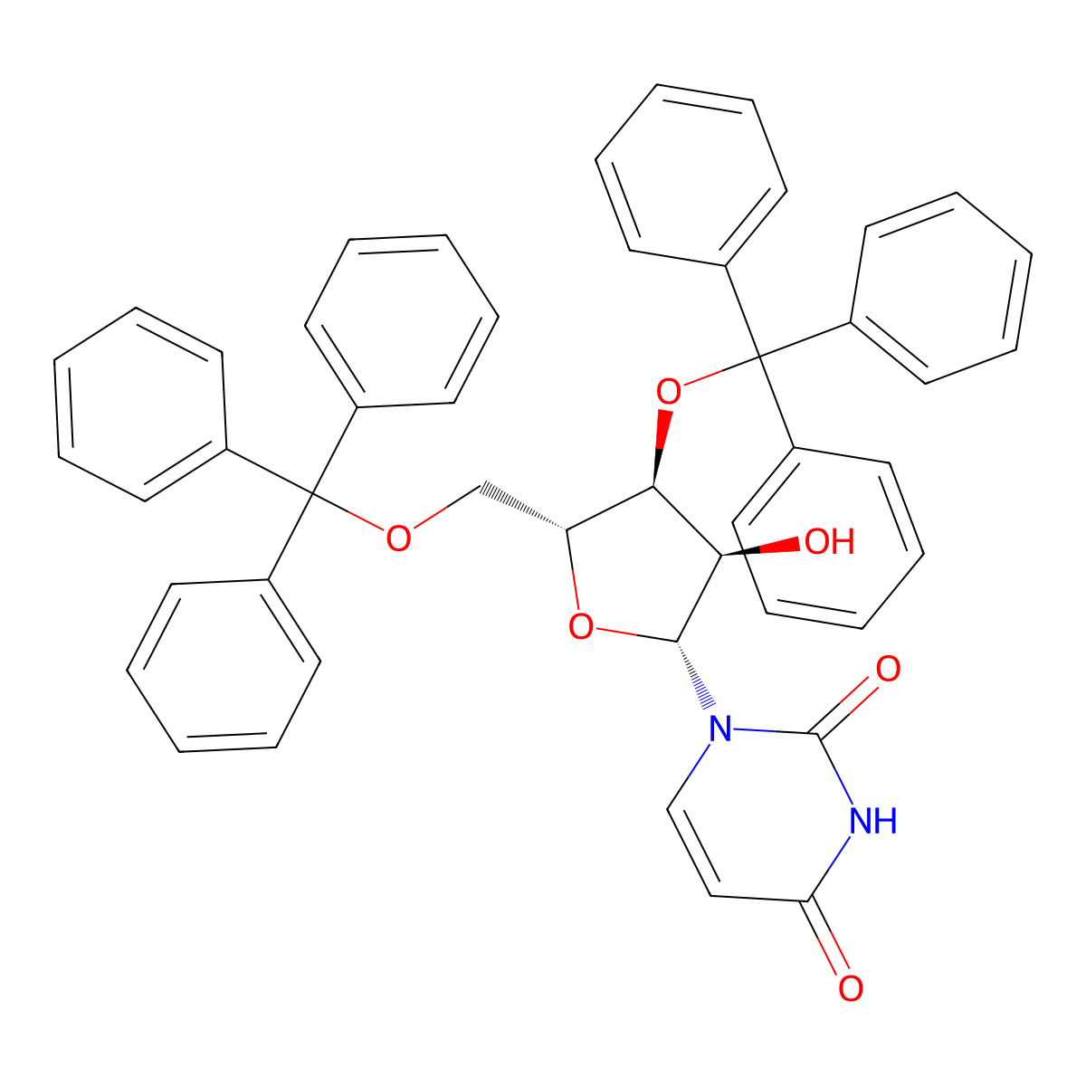 3',5'-Bis-O-(triphenylMethyl)uridine molecular structure, CAS 4710-75-2