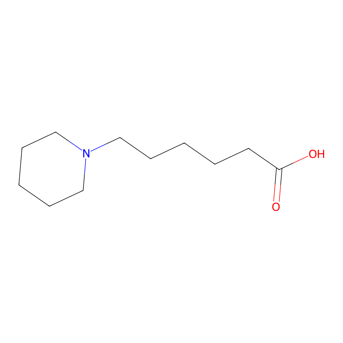 6-(Piperidin-1-yl)hexanoic acid molecular structure, CAS 4711-11-9