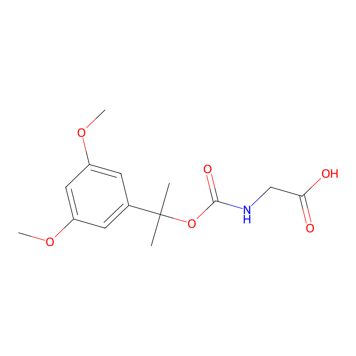N-[[1-(3,5-Dimethoxylphenyl)-1-methylethoxy]carbonyl]-glycine molecular structure, CAS 47121-49-3