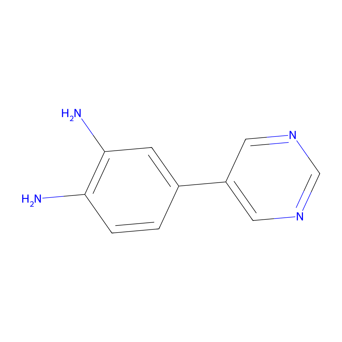 4-Pyrimidin-5-ylbenzene-1,2-diamine molecular structure, CAS 471241-09-5