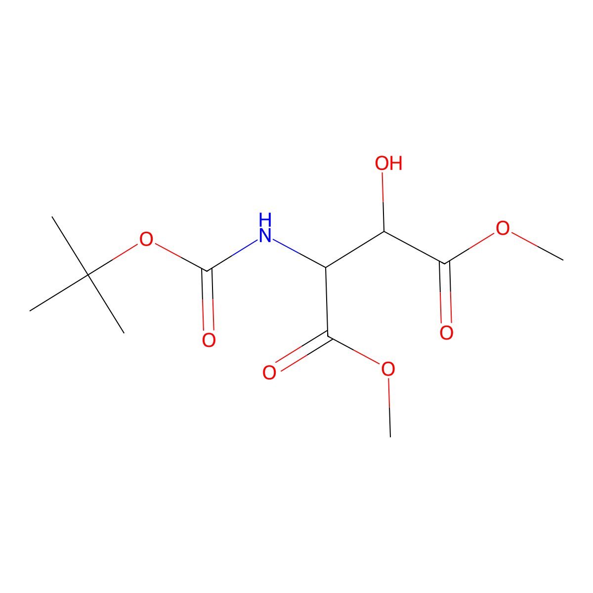 Dimethyl 2-hydroxy-3-[(2-methylpropan-2-yl)oxycarbonylamino]butanedioate molecular structure, CAS 471242-81-6