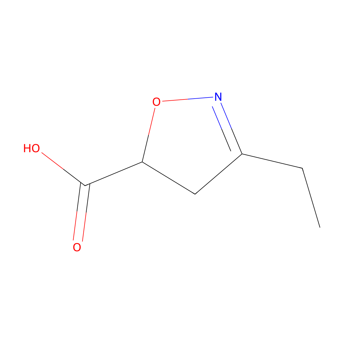 3-Ethyl-4,5-dihydroisoxazole-5-carboxylic acid molecular structure, CAS 471246-96-5