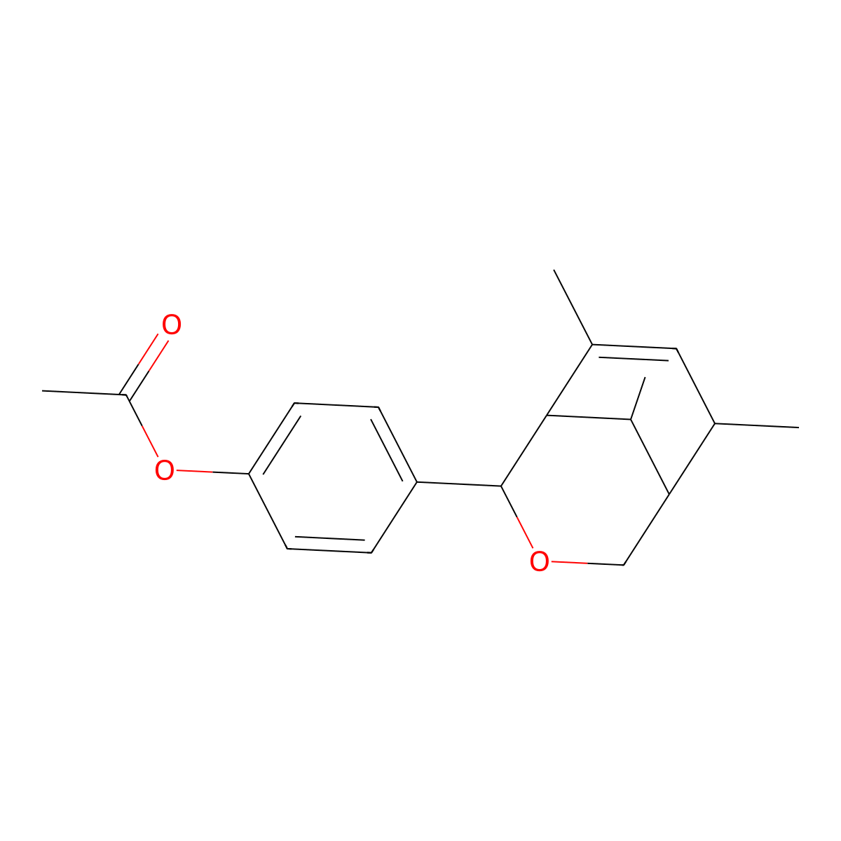 4-(6,8,9-Trimethyl-3-oxabicyclo[3.3.1]non-7-en-2-yl)phenyl acetate molecular structure, CAS 471258-84-1