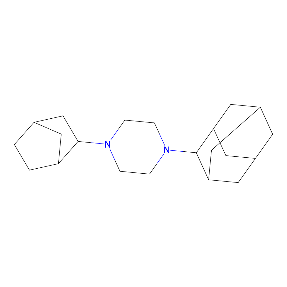 1-(2-Adamantyl)-4-(3-bicyclo[2.2.1]heptanyl)piperazine molecular structure, CAS 471259-15-1