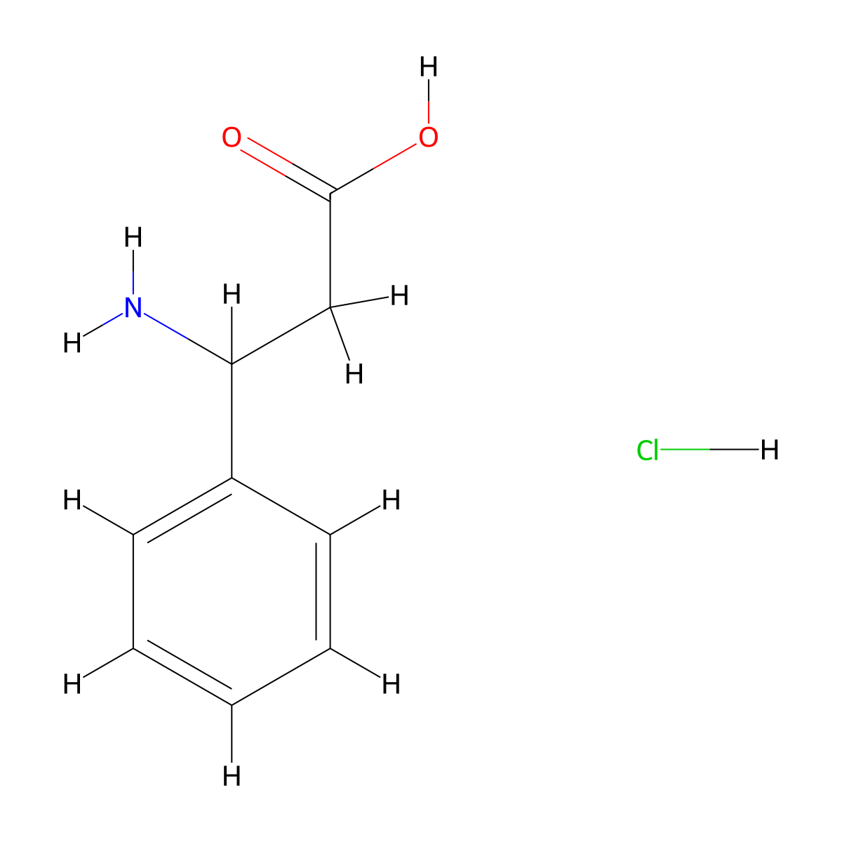 3-Amino-3-phenylpropanoic acid hydrochloride molecular structure, CAS 471259-71-9