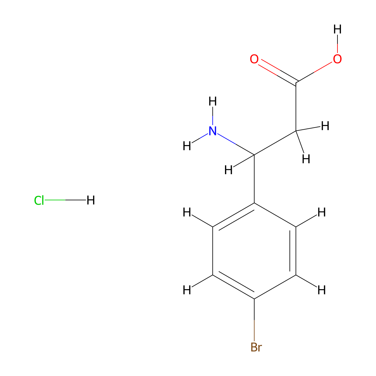 3-Amino-3-(4-bromophenyl)propanoic acid hydrochloride molecular structure, CAS 471259-91-3