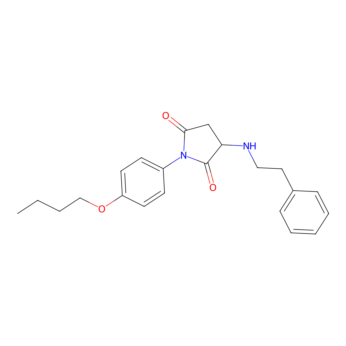 1-(4-Butoxyphenyl)-3-(phenethylamino)pyrrolidine-2,5-dione molecular structure, CAS 471260-61-4