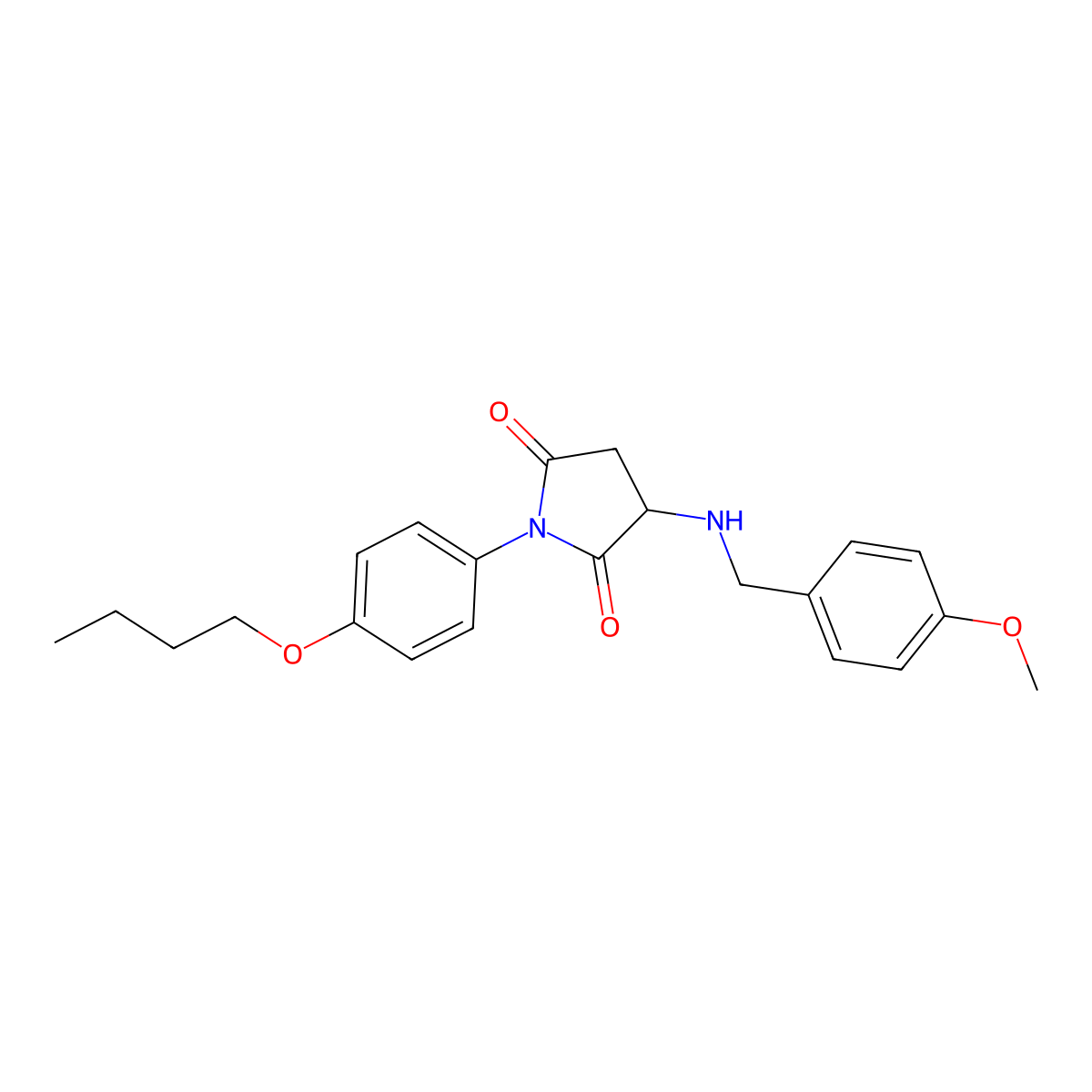 1-(4-Butoxyphenyl)-3-[(4-methoxyphenyl)methylamino]pyrrolidine-2,5-dione molecular structure, CAS 471261-22-0