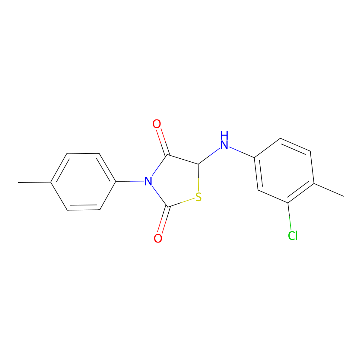 5-[(3-Chloro-4-methylphenyl)amino]-3-(4-methylphenyl)-1,3-thiazolidine-2,4-dione molecular structure, CAS 471261-93-5