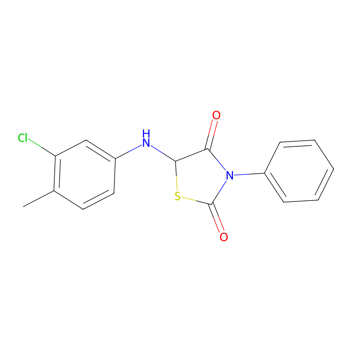 5-[(3-Chloro-4-methylphenyl)amino]-3-phenyl-1,3-thiazolidine-2,4-dione molecular structure, CAS 471261-98-0