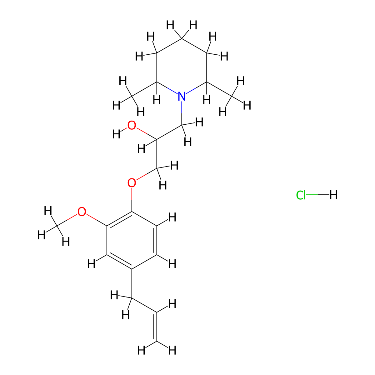 1-(4-Allyl-2-methoxyphenoxy)-3-(2,6-dimethylpiperidin-1-yl)propan-2-ol hydrochloride molecular structure, CAS 471262-61-0