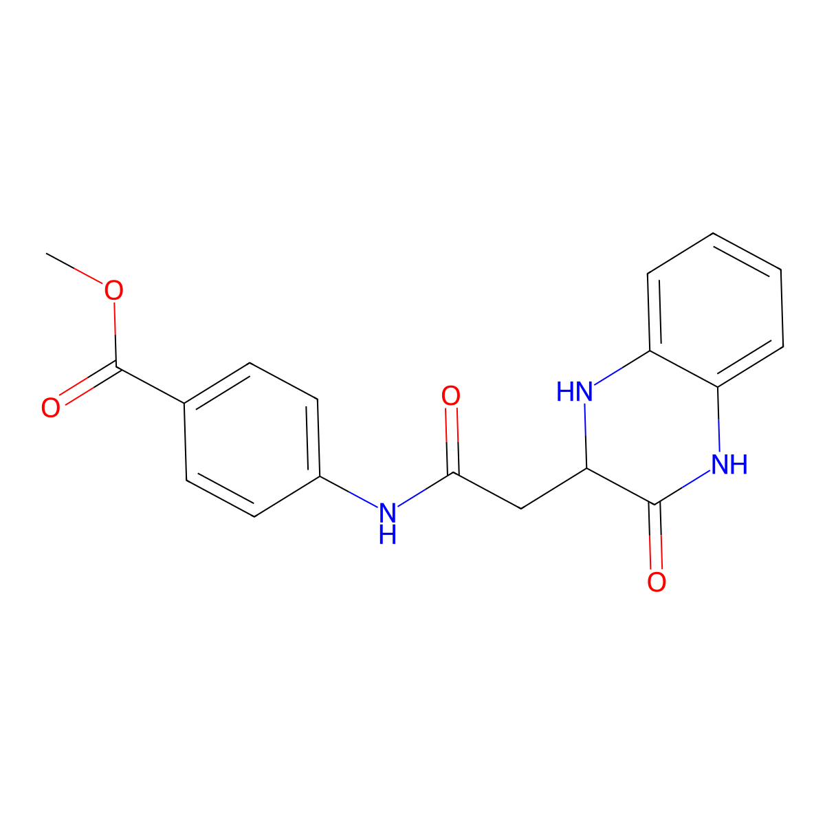 Methyl 4-[2-(3-oxo-1,2,3,4-tetrahydroquinoxalin-2-yl)acetamido]benzoate molecular structure, CAS 471263-88-4