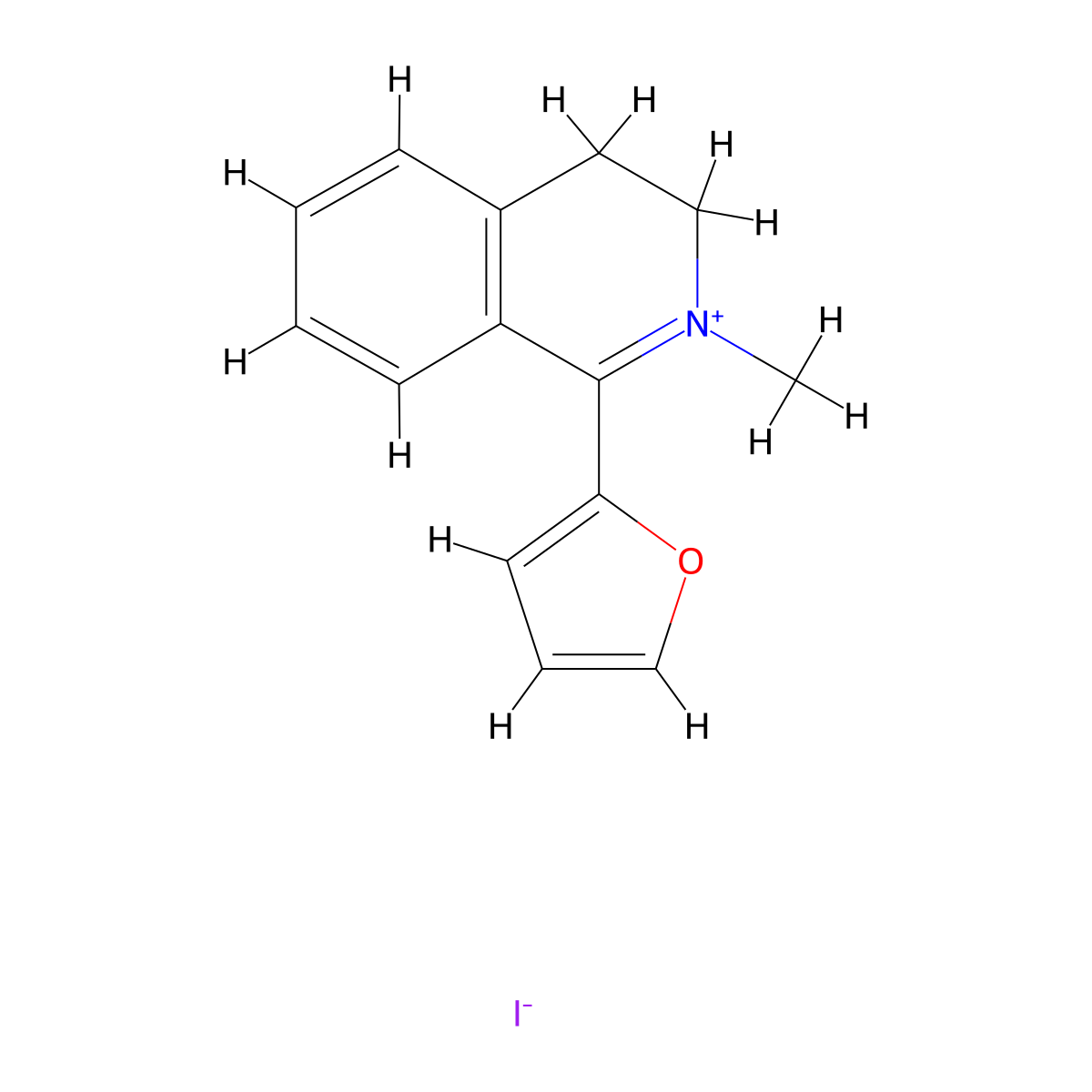1-(2-Furyl)-2-methyl-3,4-dihydroisoquinolinium iodide molecular structure, CAS 471270-63-0