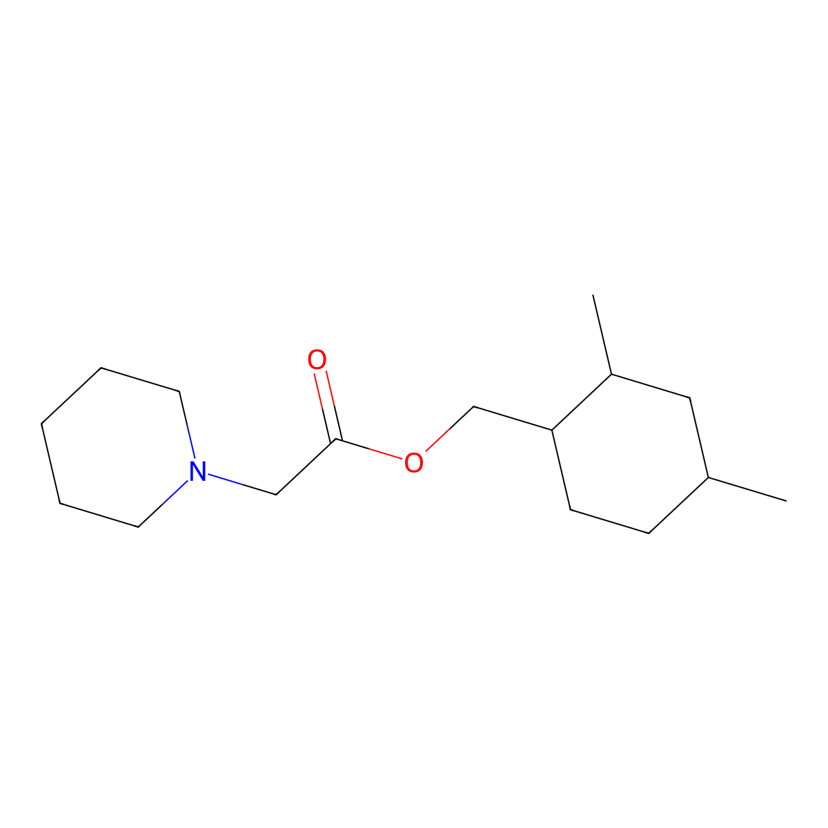 (2,4-Dimethylcyclohexyl)methyl 2-piperidin-1-ylacetate molecular structure, CAS 471271-09-7