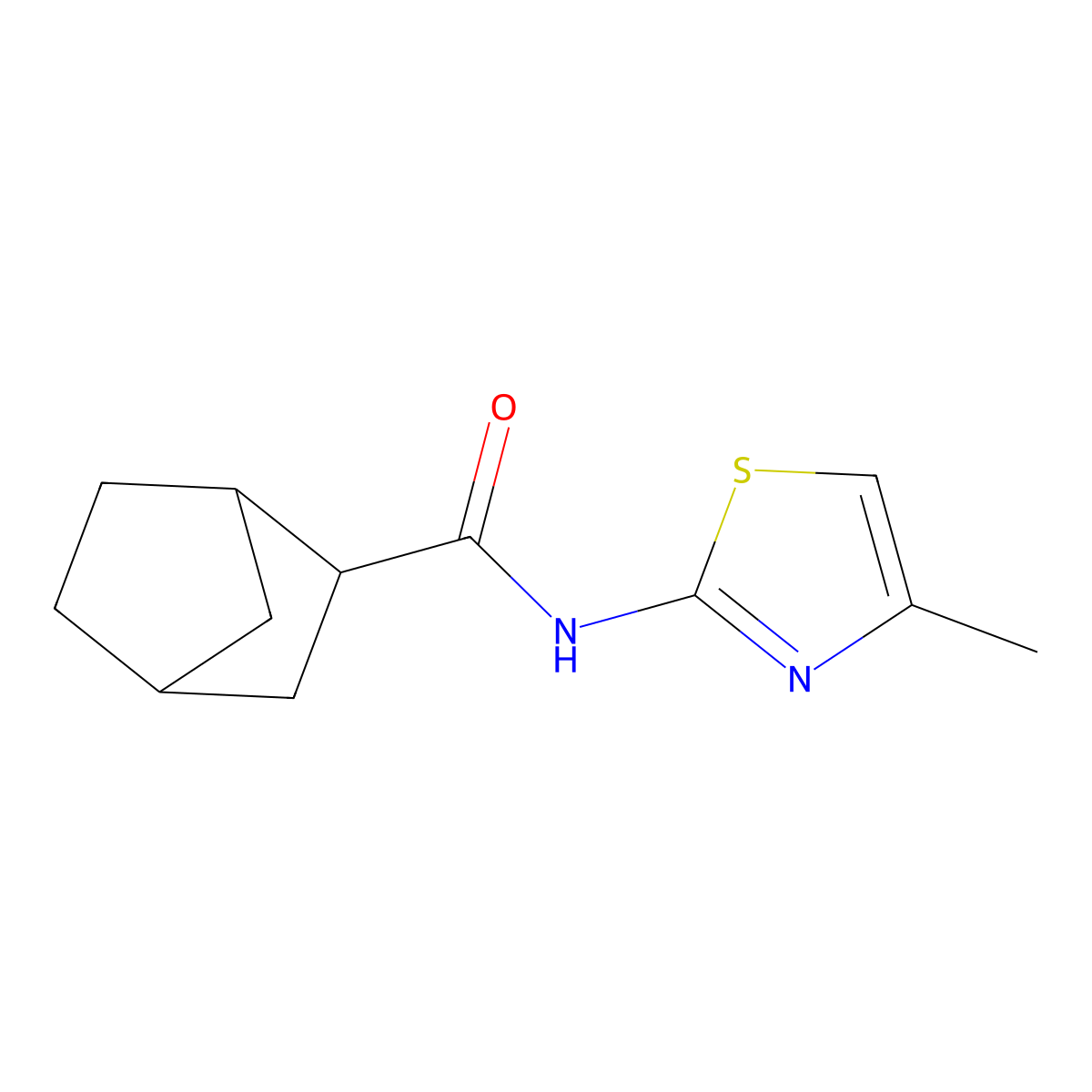 N-(4-methyl-1,3-thiazol-2-yl)bicyclo[2.2.1]heptane-2-carboxamide molecular structure, CAS 471290-36-5