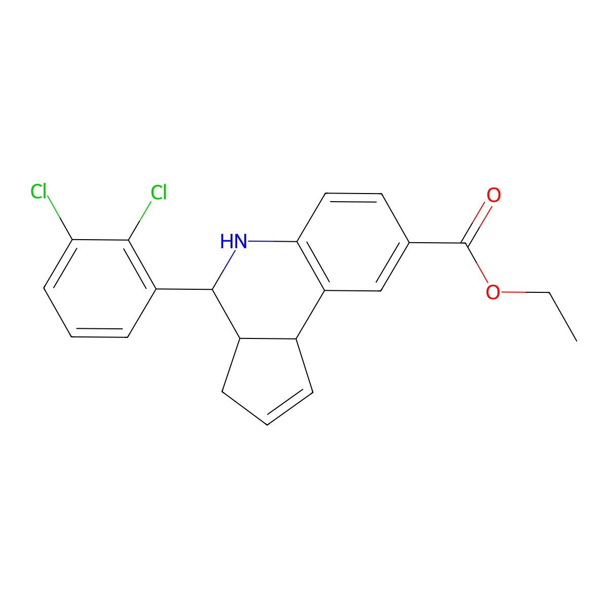 ethyl 4-(2,3-dichlorophenyl)-3a,4,5,9b-tetrahydro-3H-cyclopenta[c]quinoline-8-carboxylate molecular structure, CAS 471290-60-5
