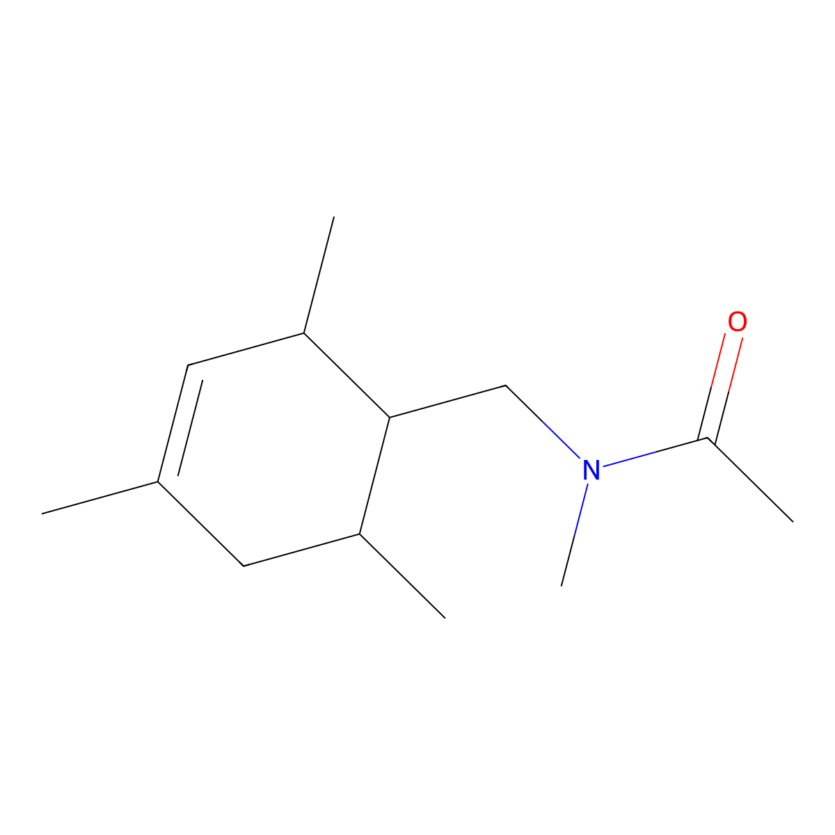 N-methyl-N-[(2,4,6-trimethylcyclohex-3-en-1-yl)methyl]acetamide molecular structure, CAS 471293-85-3