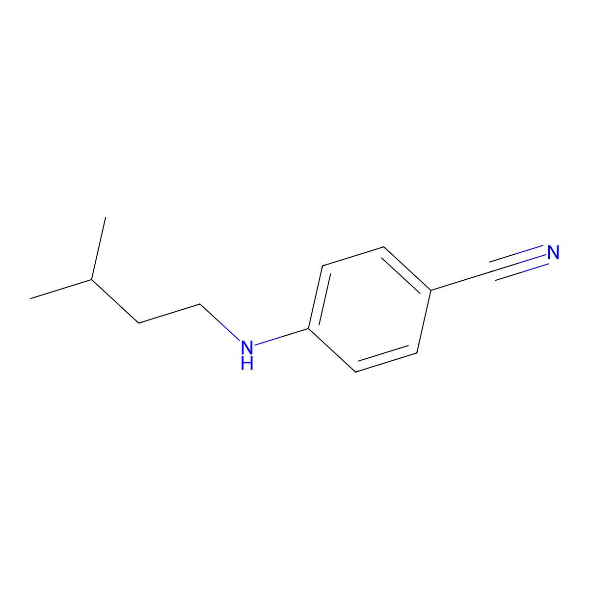 4-[(3-Methylbutyl)amino]benzonitrile molecular structure, CAS 4714-66-3
