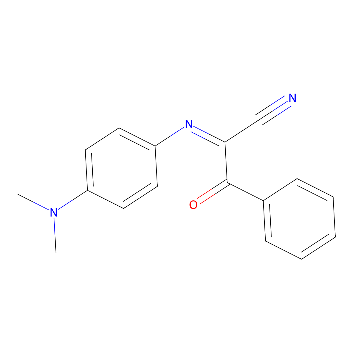 Acetonitrile, benzoyl[[p-(dimethylamino)phenyl]imino]- molecular structure, CAS 4714-86-7